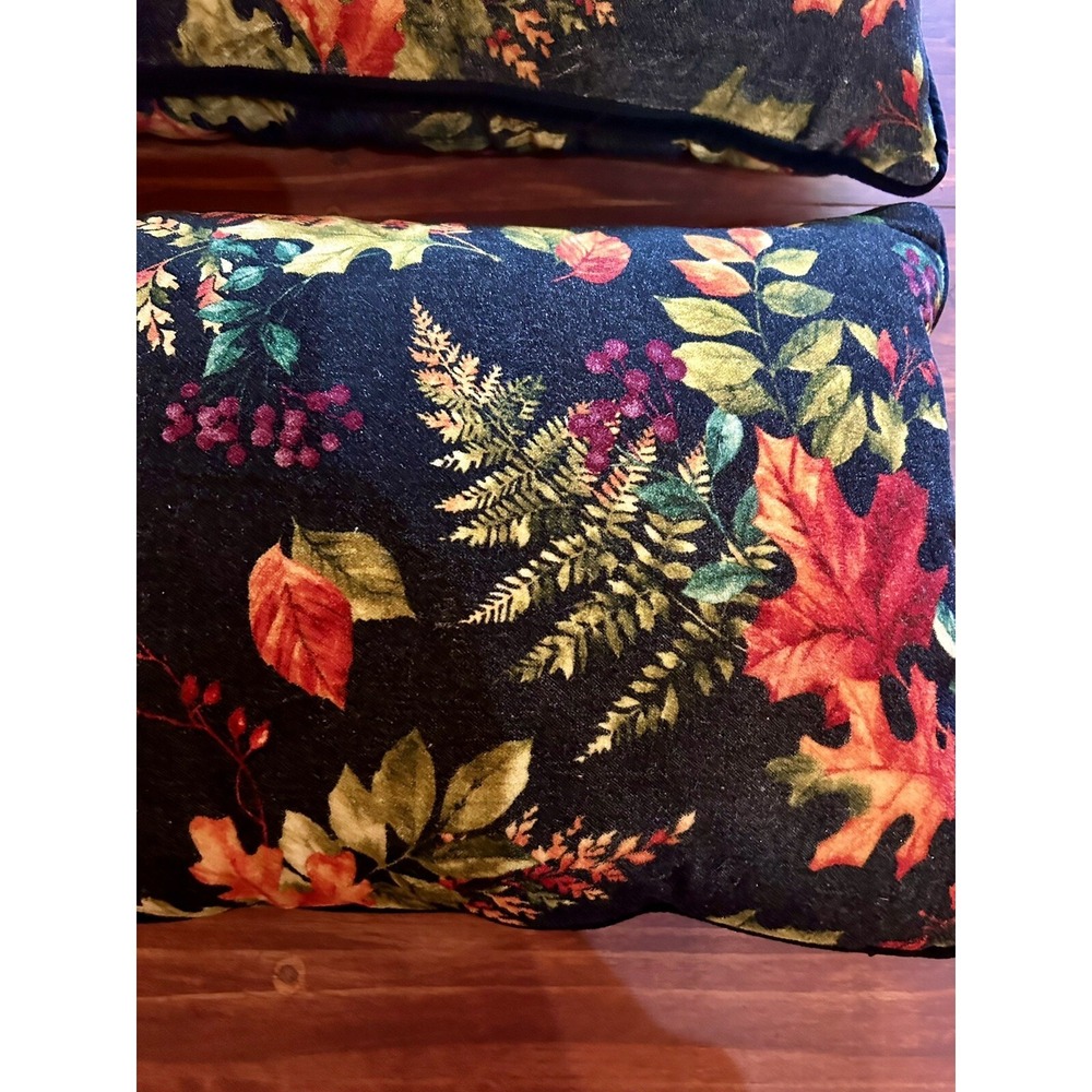 Cynthia Rowley 100% Cotton Fall Leaves Pillows 27" x‎ 14" Set Of 2 Gorgeous!